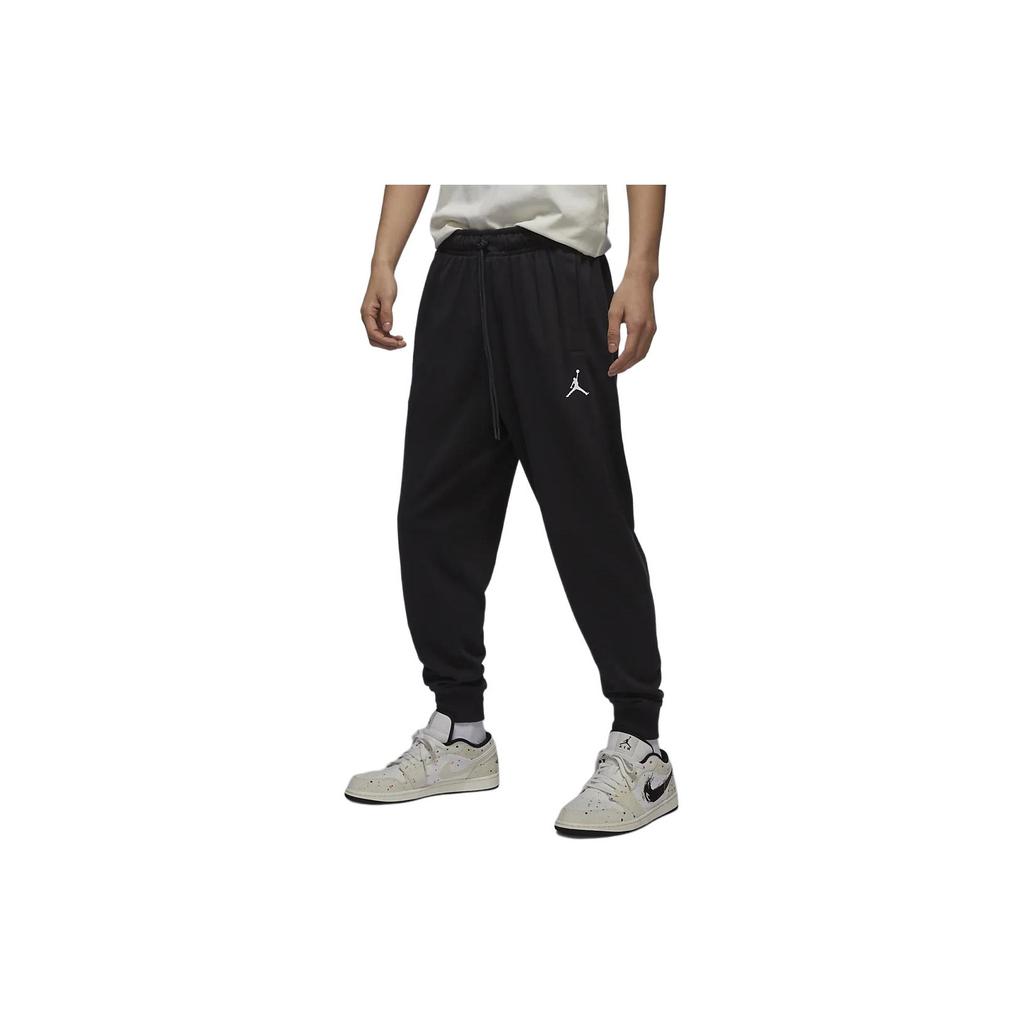 Jordan Flight MVP Solid Color Lace-Up Casual Tapered Baseball Style Knit Sports Pants Men Pants Black FN4670-010