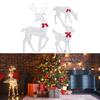 Christmas Reindeer Light Decoration Set of 3 for Yard Garden and For Home Outdoor Holiday Scene with Metal Frame and LED Lights