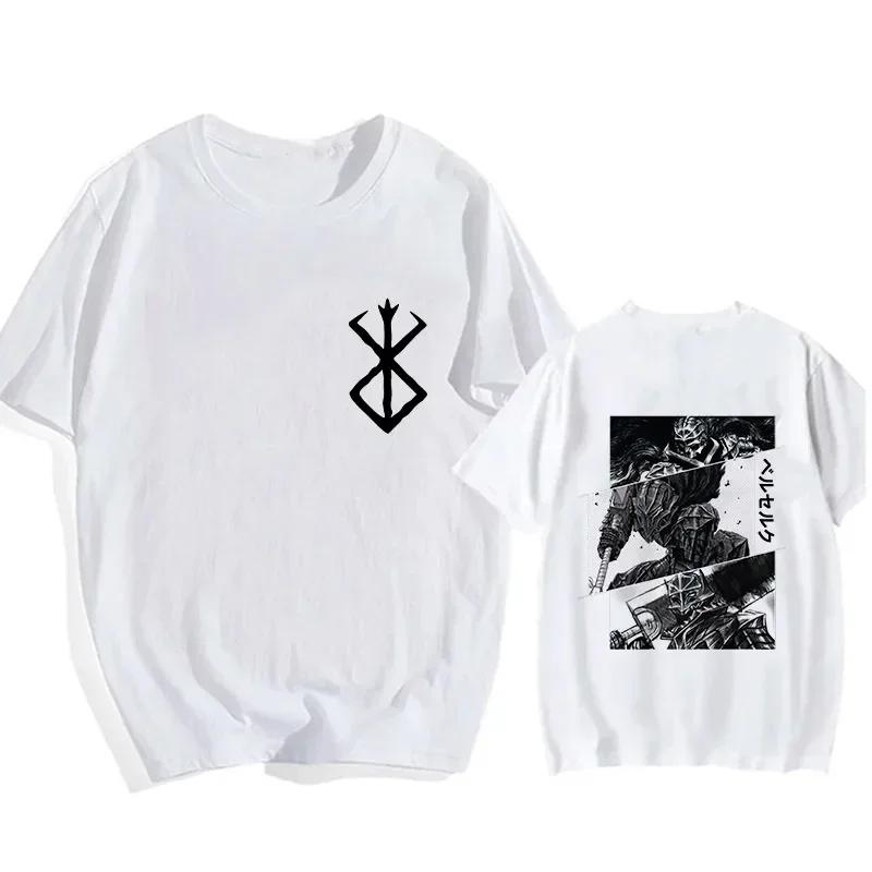 Plus Size Japanese Anime Harajuku Berserk Guts Eyes Print Funny T Shirt Graphic T-shirt Manga Streetwear Tshirt Top Hip Hop Tees