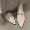 Fashion Crystal Women Sandals Flats Pointed Toe Luxury Shoes Fashion Elegant Dress Slippers 2025 Summer Woman Slides Sexy Zapatos Mujer