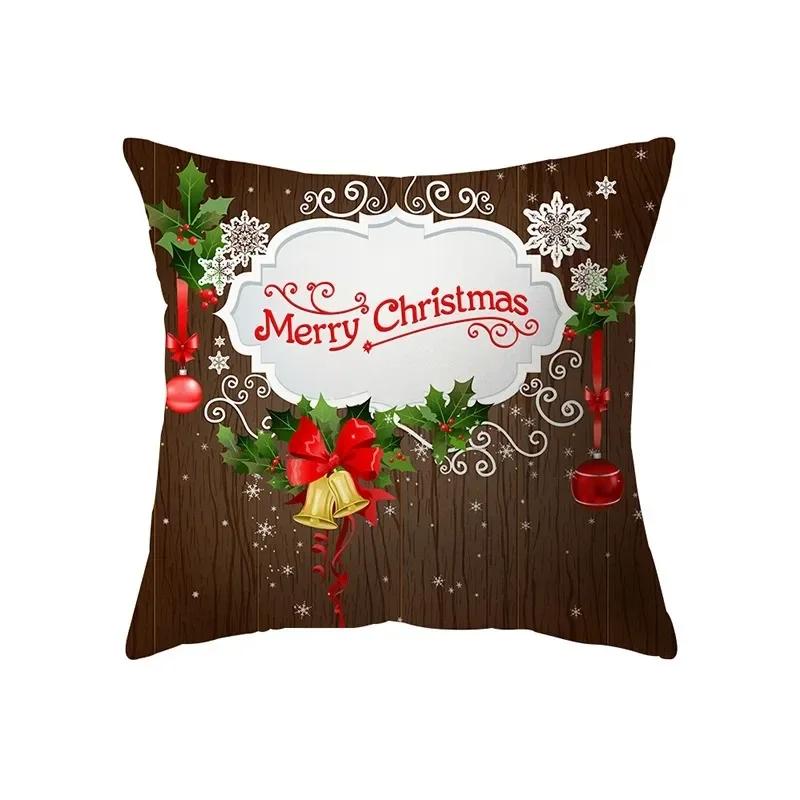 

Декоративная наволочка с принтом на рождественскую тематику, домашний декор, подушка для дивана в гостиной, прикроватная подушка для спальни 66x66cm