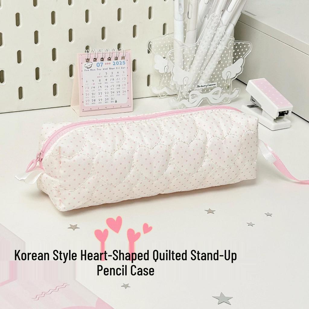Korean Style Polka Dot Handheld Retro Pencil Case for Primary Students