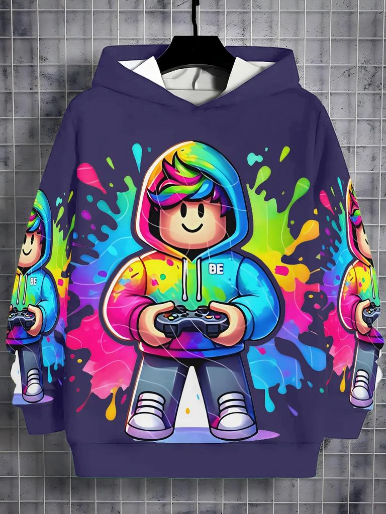 Neuer Anime-Hoodie, Cartoon-Kinderbekleidung für Jungen und Mädchen, langärmlige Herbstbekleidung, geeignet für Kinder im Alter von 5-14 Jahren