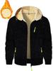 Herbst Neue Herren Freizeit Fleecegefüttert Kapuzen-Reißverschlussjacke Einfarbig Warm Sportbekleidung Herrenmode Oberbekleidung