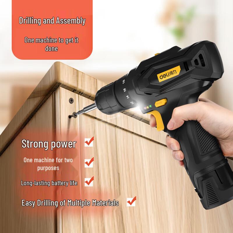 Deli 20V Brushless Cordless Drill CN Plug (adapter Included)