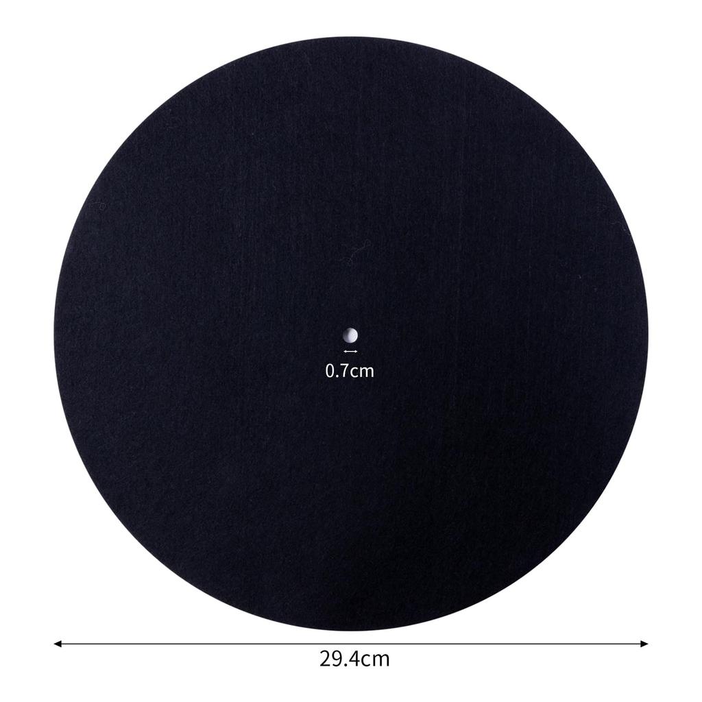 Record Turntable 3mm Mat for Record Black 12-inch Mat, Mat, Stable, Thick, Anti-Static, Vibration-Dampening Players,