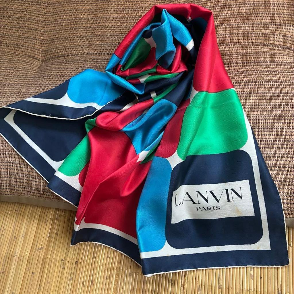 Used LANVIN PARIS Scarf Large Square Multicolor