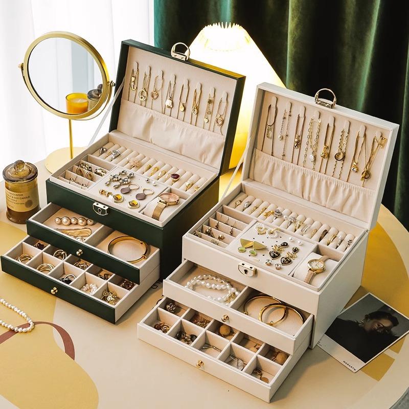 High-End Multi-Layer Drawer-Type Jewelry Box Household Large Capacity Earring Storage Organizer With Oxidation Finish