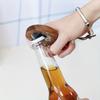 1pc Wooden Bottle Opener Circular Solid Wood Bottle Opener Magnetic Refrigerator Sticker Beer Bottle Opener