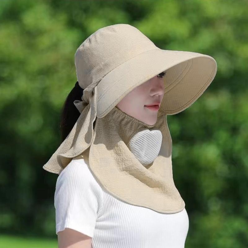 Moisture Wicking Ponytail Hat for Teens Adult Sunproof Holiday Hat with Face Cover Sun Hat Comfortable Cycling Hat