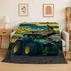 Classic Tractor Car Scenery Flannel Blanket Soft Throw Blanket for Bedroom Living Room Bed Travel Camping Picnic Nap Cover Gift