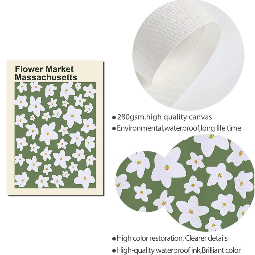 Flower Market Rose Nordic Posters London Tokyo Print Wall Art Green Canvas Painting Abstract Wall Pictures For Living Room Decor