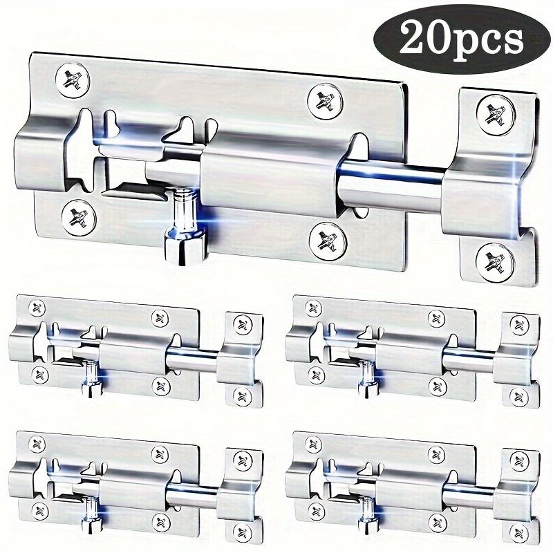 10/20pcs Square Latch Sliding Bolt Locks, Thickened Stainless Steel Door Handles for Security Doors & Windows, with Screws