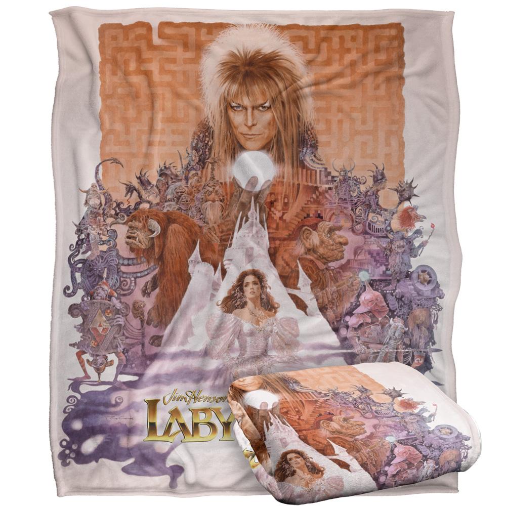 Labyrinth Maze Montage Silky Poster Supersoft Blanket