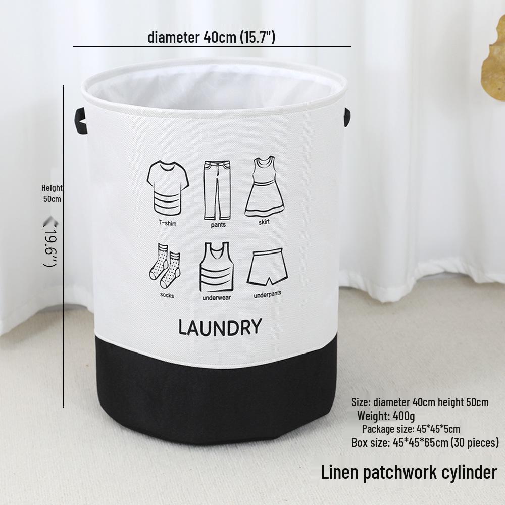 Foldable Linen Laundry Basket for Bathroom or Dormitory