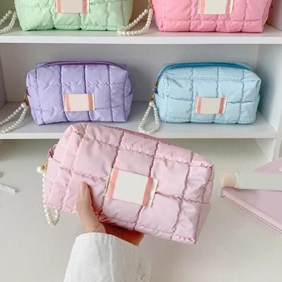 Quilted Pencil Pouches Bag Pencil Case Desktop Pen Holders Stationeries Organizers School Office Supply For Boys & Girls