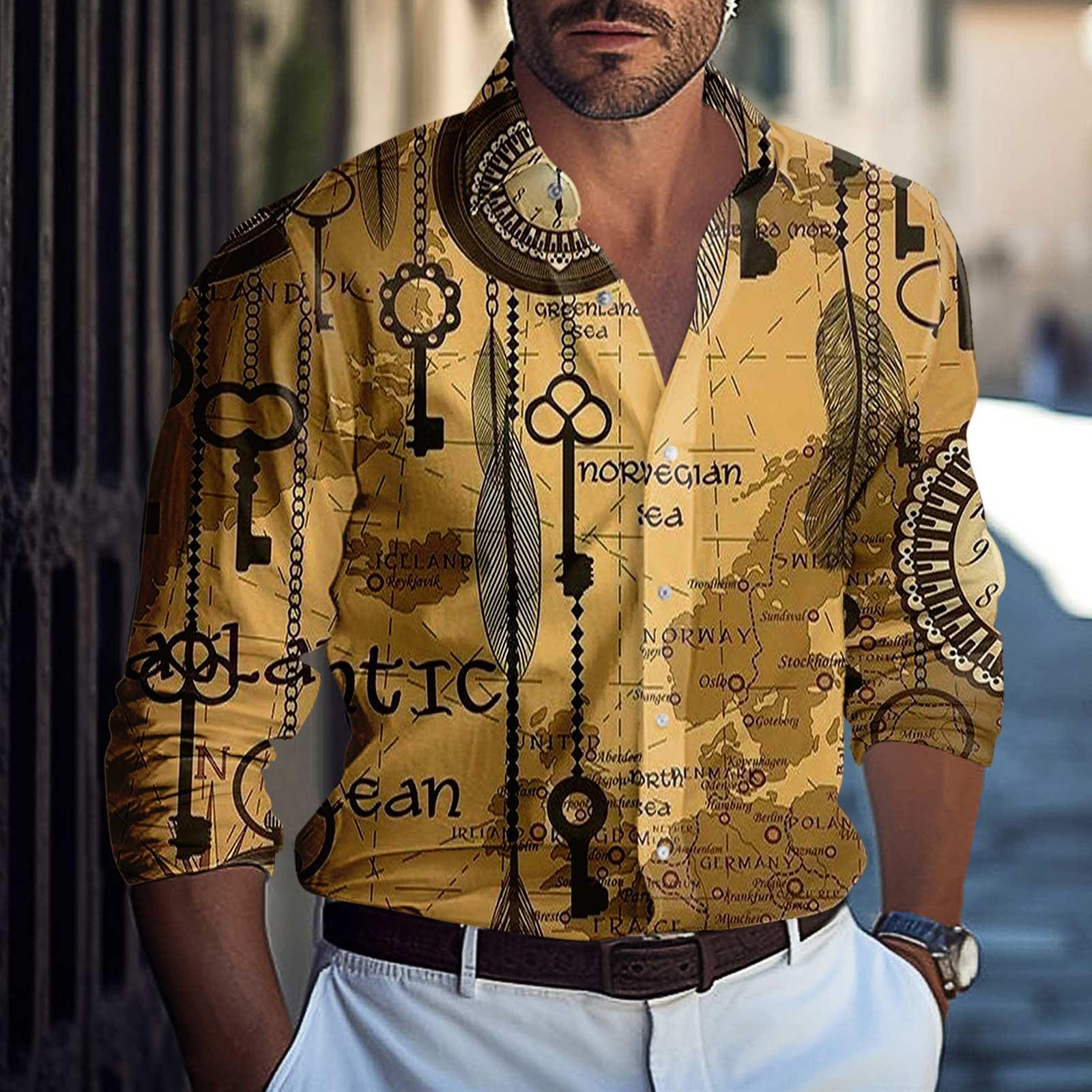 

Чоловіча літня нова сорочка з довгим рукавом, кардиган, пляжна сорочка XL жовтий