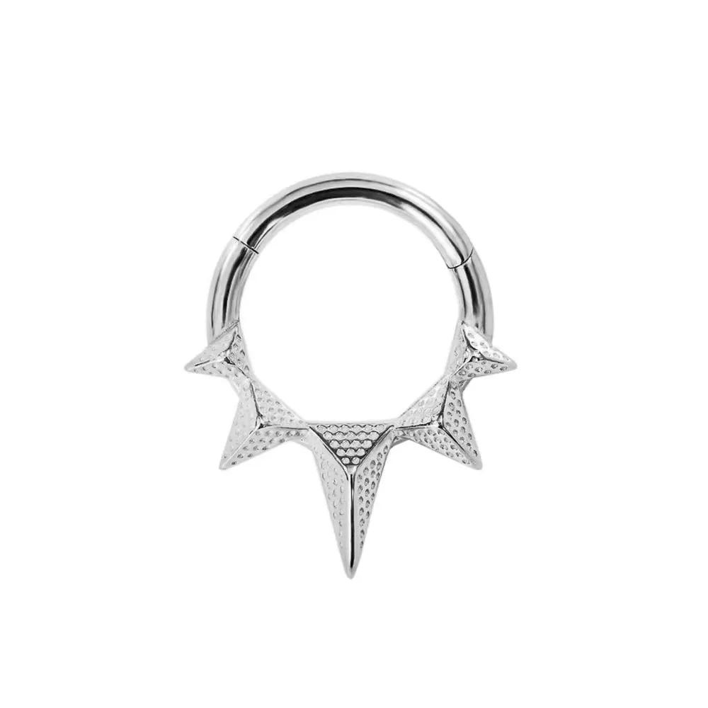Nasenring aus Edelstahl 316, nahtloser Ring, geschlossener Ring, Nasenseptumring, einfarbiger spitzer Kegel Piercing-Ohrring, runder p