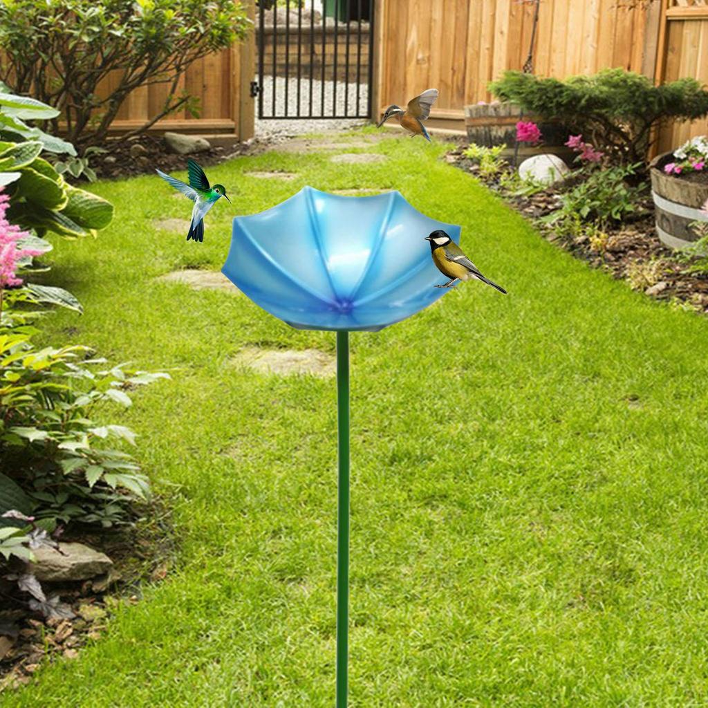 Bee Feeder Stake with Bird Bath Iron Garden Ornament for Backyard Use