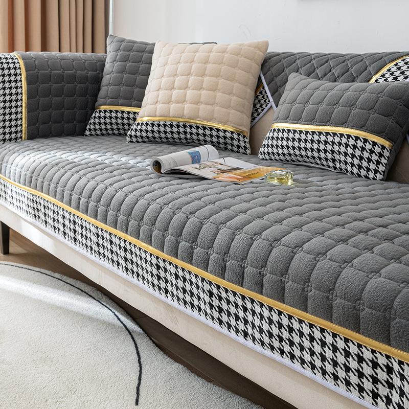 

Мягкие однотонные чехлы для диванов в гостиную, чехлы для диванов из кристального бархата, современные нескользящие чехлы для угловых диванов, полотенец для диванов 70x70