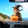 Halloween katt biltilbehør anheng heks lue design katt formet gresskar hengende ornament bil bakfra