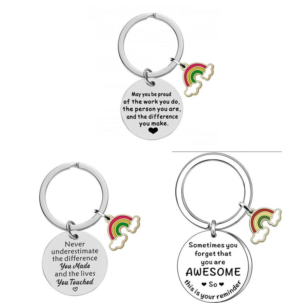 Steel Stainless Keychain Rainbow Accessory Tourism Gift Friend Farewell Souvenir