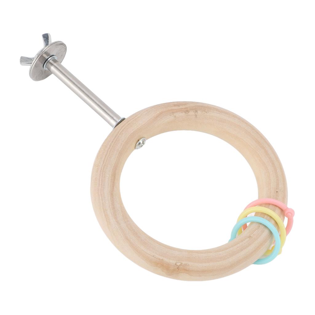 Bird Cage Round Perch Wooden Stable Structure Multifunctional Bite Proof Parrot Swing Perch Stand To