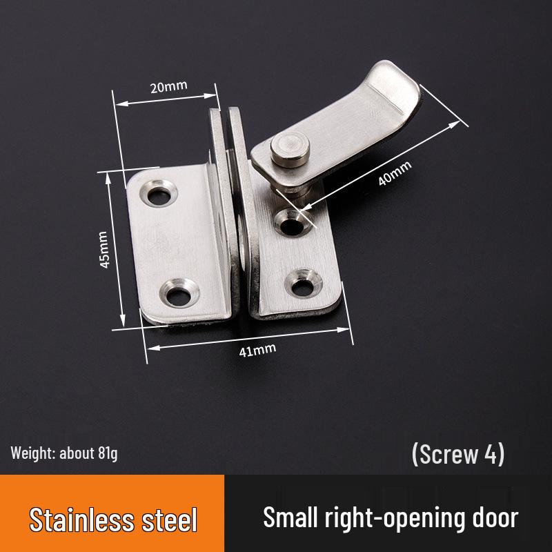 90° Stainless Steel Sliding Door Latch Bolt for Pet Cages – Anti-Theft Safety Lock