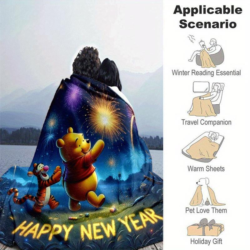 1pc Winnie The Pooh Printing Blanket - Soft, All-Season Throw for Office Blanket,Personalized Gift with Adorable Cartoon Design