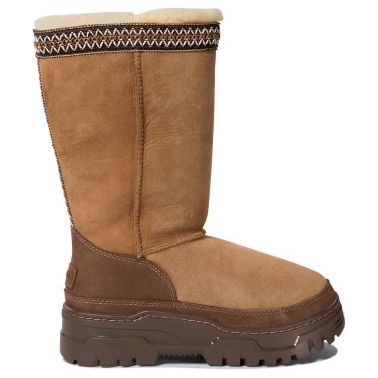 UGG Comfortable Versatile Simple Trendy Short Mid-Calf Snow Boots Women boots Beige 1158323-CHE