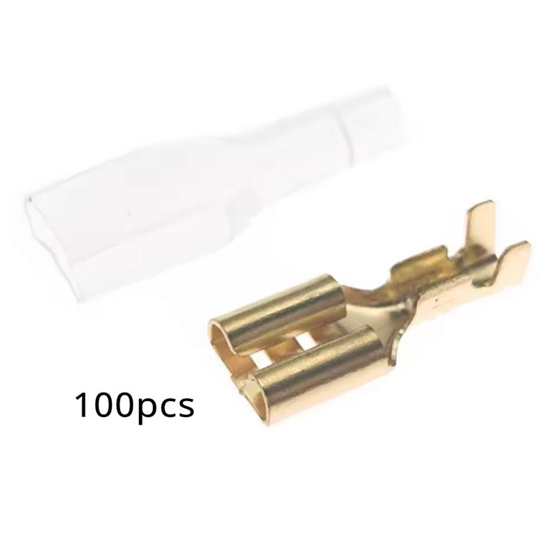 A25F-For 22-16AWG 0.5Mm2-1.5Mm2 Wire Connectors 6.3Mm Female Spade Crimp Terminal 100Sets Electrical Sleeve Wire Wrap Connector