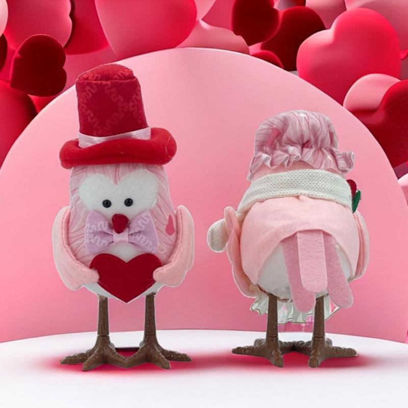 Valentines Day Decorations Bird  Ornament Figures Tiered Tray for Party Table Home Mantel Decorations