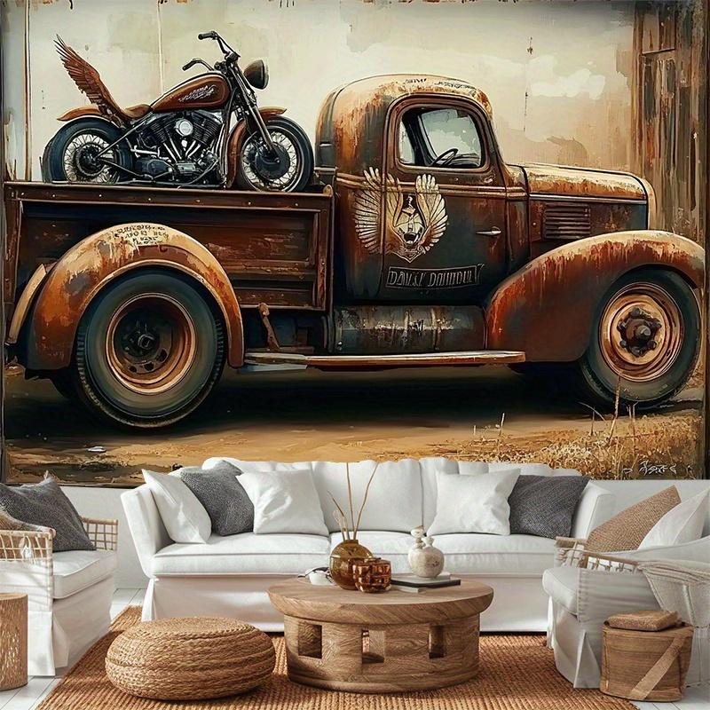 1 kus banneru vintage nákladní auto pozadí dekorace foto rekvizity polyesterový banner dekorace domácí dekorace