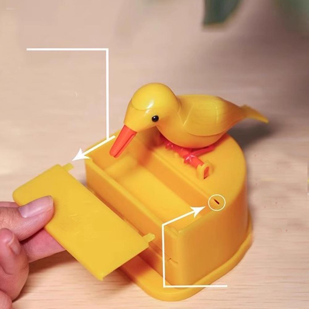 Bird Shape Toothpick Holder with Press Pop-up Function - Cute Design Desktop Toothpick Dispenser for Home Kitchen Restaurant Use