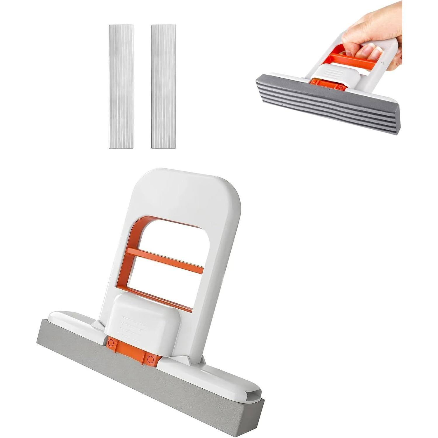 

Mini Foldable Desktop Mop,Wet and Dry Use Mini Sponge Mop,Portable Mini Cleaning Mop for Small Spaces, Bathroom, Kitchen, Glass, Living Room t1