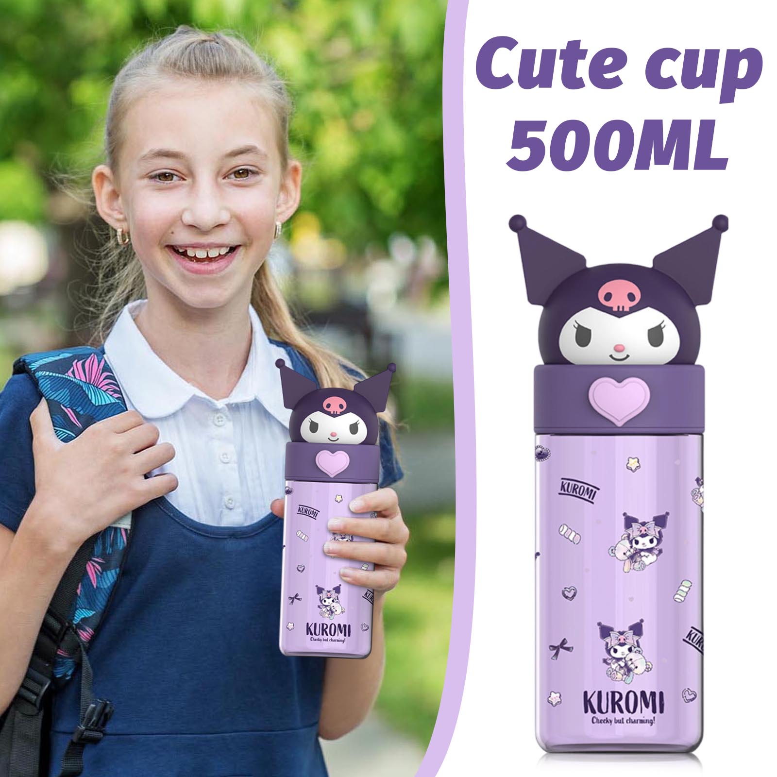 

Детская бутылка для воды, Милая девочка, Студент, Для школы, Стакан для питья напрямую One Size фиолетовый