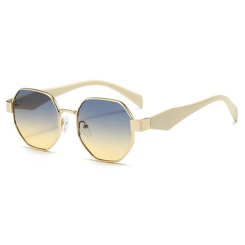 New European and American Fashion Versatile Metal Sunshade Sunglasses Personalized Polygon Internet Celebrity Sunglasses