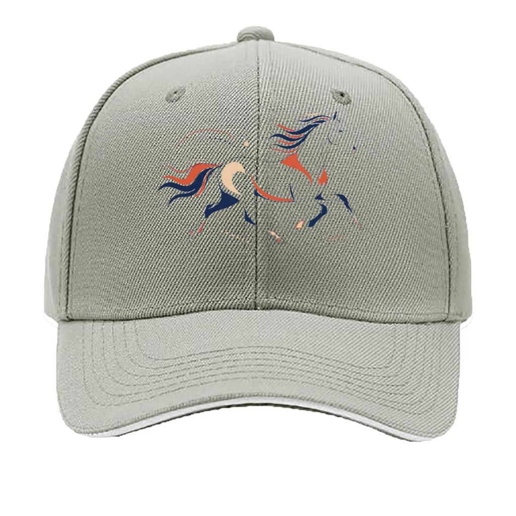 Abstract Running Horse Line Art Sandwich Baseball Cap Sun Cap Outdoor Workouts Hat
