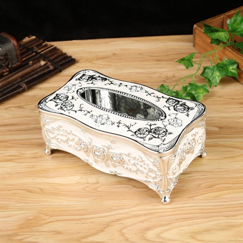 Artistic Floral Print ABS Tissue Holder With Easy Open Lid Sophisticated Decors Tissue Box For Convenient Refills