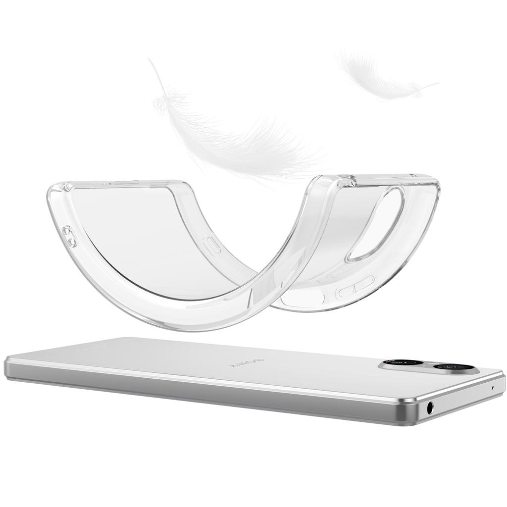 For Sony Xperia 5 V Cover Anti-fingerprint Transparent Flexible TPU Phone Case