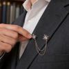 Suit Brooch for Men & Women Double Staggered Metal Hanging