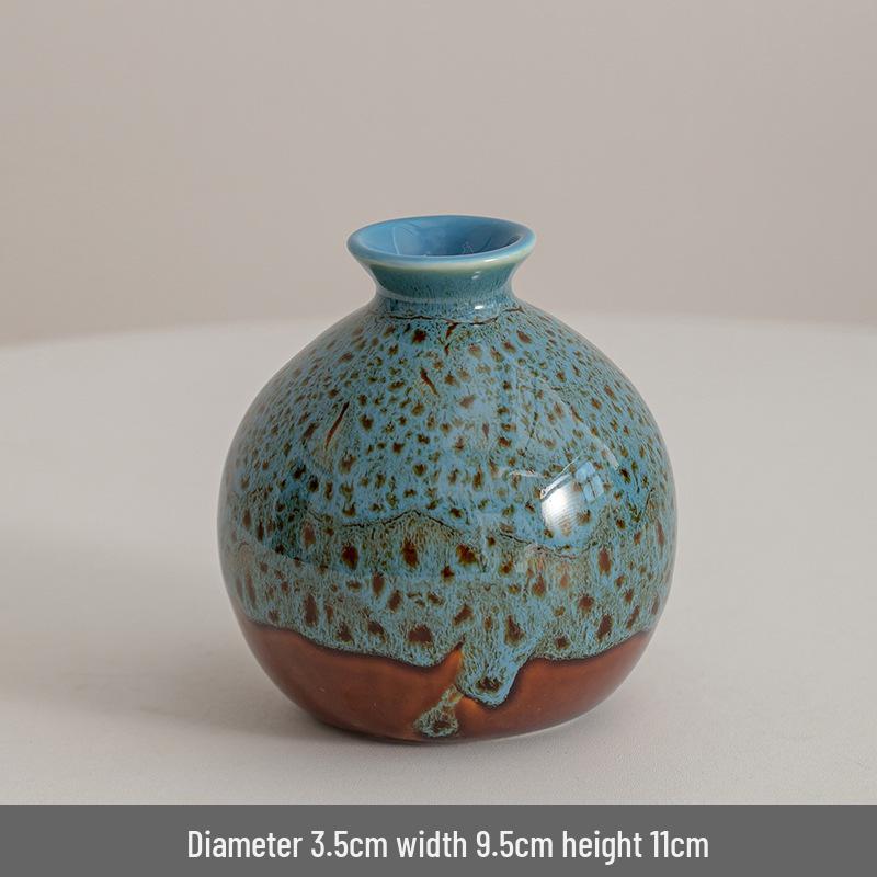 Modern Minimalist Black Ceramic Vase for Home Décor - Small Dried Flower Vase for Living Room