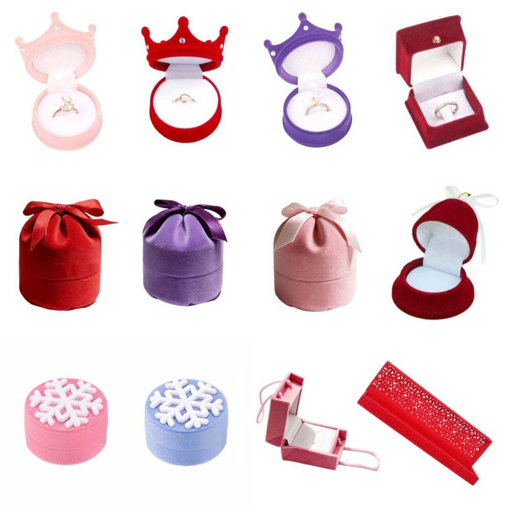 Storage Christmas Jewelry Box Anti-collision Flannel Jewelry Organizer Propose