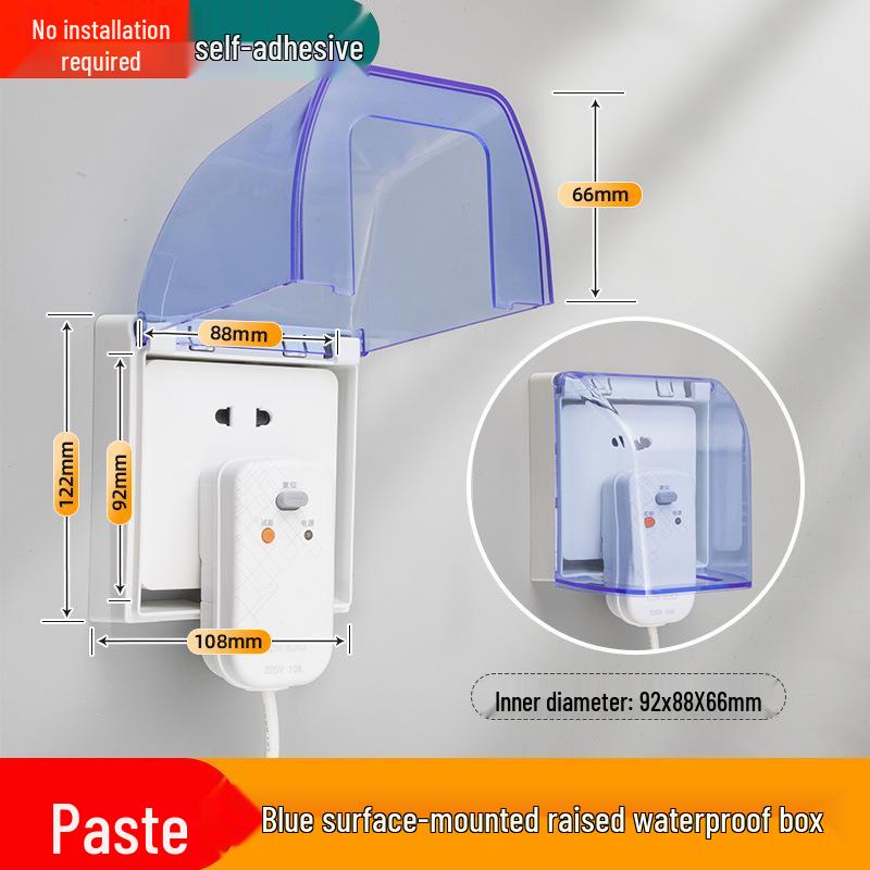 Cubierta de Enchufe Adhesiva Impermeable Tipo 86 para Baño - Caja Anti-Golpes con Protección Infantil