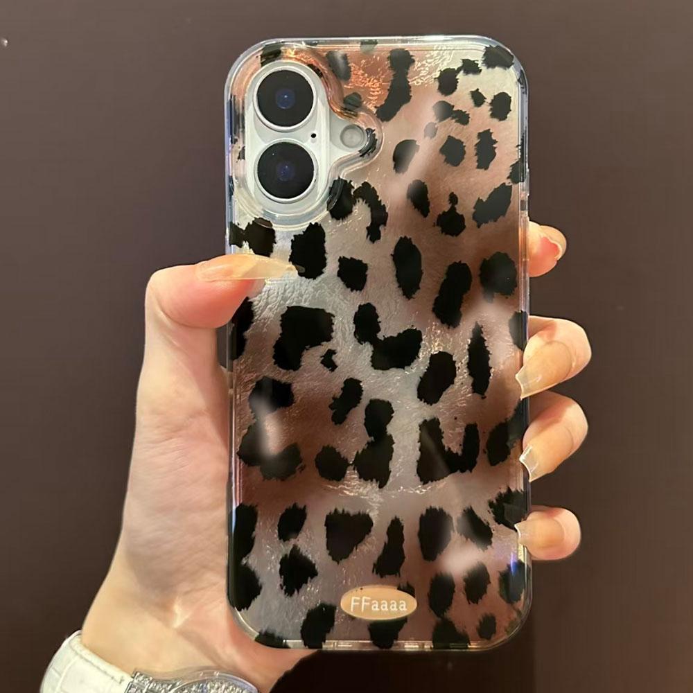 Schwarzes Leopardenmuster Mode INS Handyhülle für iphone 17 Air 16 15 14 13 11 12 Pro Max 7 8 Plus X XS XR SE 2022 2020 16e Hülle