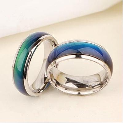 2Pcs Fine Jewelry Mood Ring Color Change Emotion Feeling Mood Ring Changeable Band Temperature Ring