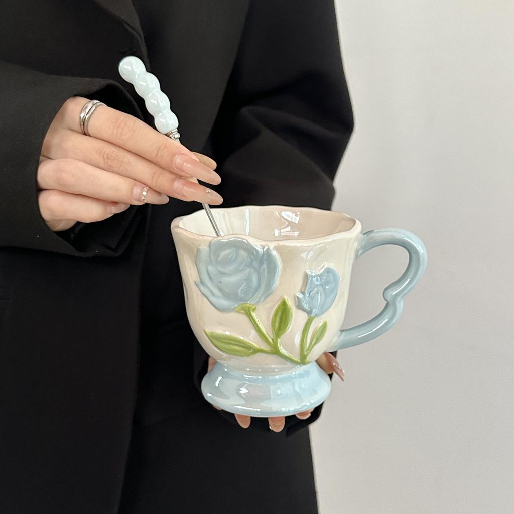 Exquisite and High Quality Tulip Pearl Light Mug Wedding Souvenir High End Feeling for Girls' Office Dormitory