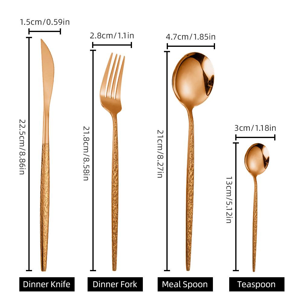 24 Pieces Silverware Set for 4 Stainless Steel Flatware Set Tableware Set Include Forks Knives