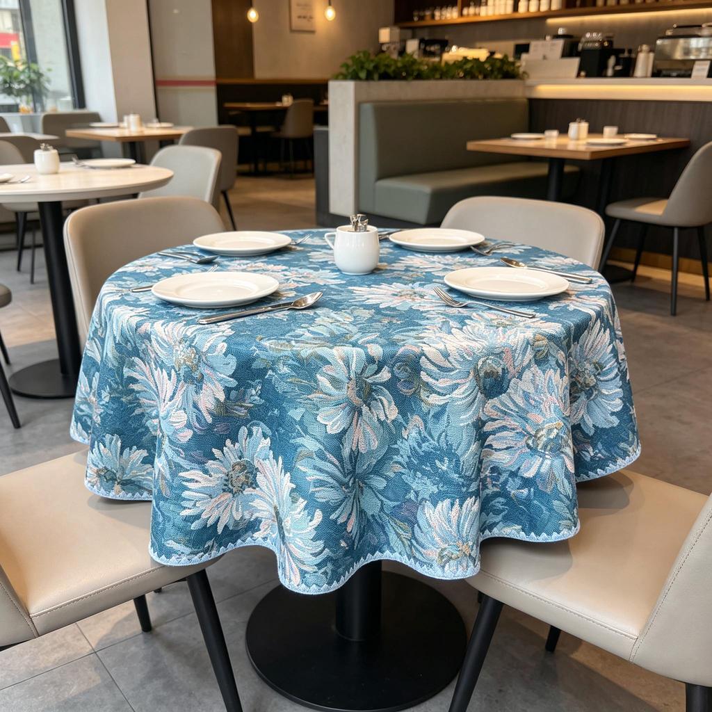 Dining Room Coffee Table Home Interior Decor  Small Cotton Material Soft Fabric Round Tablecloth