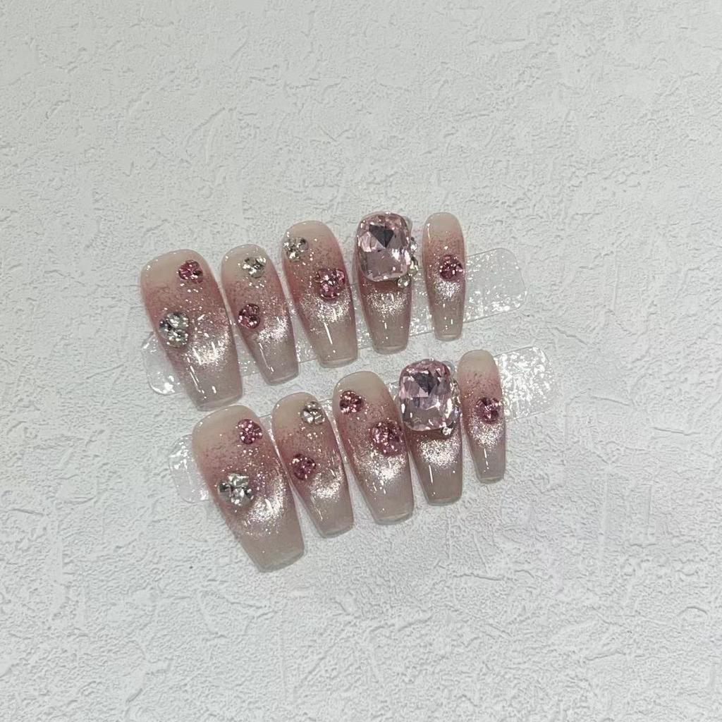 New Purely Hand-wearing Nail Tablets French Cat Eye Fake Nail Patch